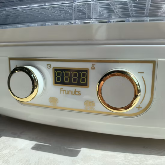 Essiccatore per frutta per alimenti domestici 230 W 5 vassoi speciali Disidratatore per alimenti rotante con timer 72 ore di grande spazio